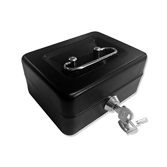Small Fireproof Security Box Safe Chest Key Lock Money Document Cash Jewelry New image {1}