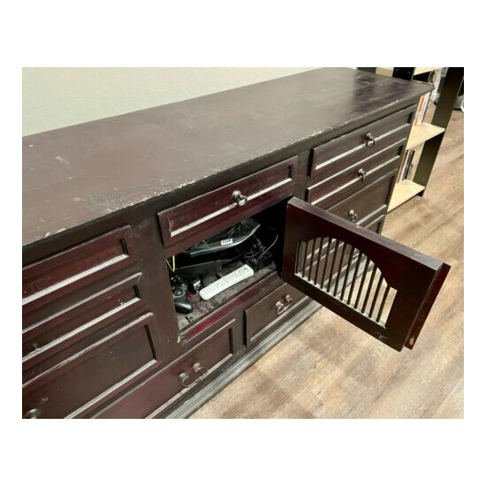 Burgundy Brown Dining Room Credenza Sideboard Buffet Cabinet TV Stand image {3}