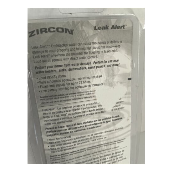 Zircon Electronic Water Detector Leak Alert Sensor Alarm image {4}