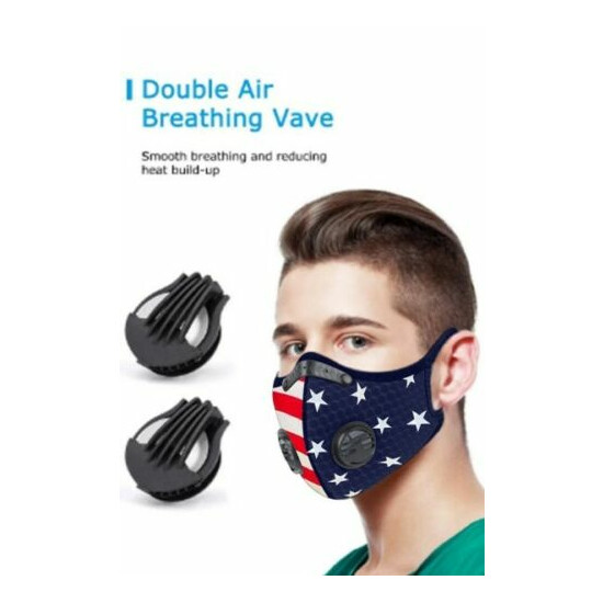 Star Stripes Print Double Air Breathing Valve Mask image {2}