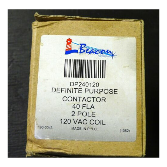 NEW Beacon Contactor #DP240120, 2-pole, 40 A, 120 V Coil, 40 FLA image {5}