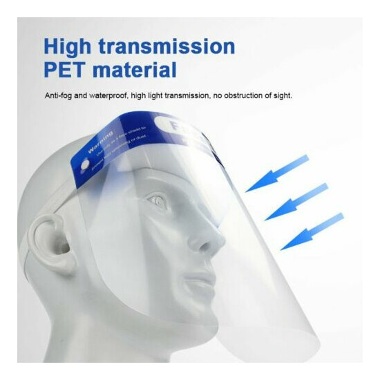 5 PCS Safety Full Face Shield Reusable Washable Clear Cover Face Anti-Splash  image {2}