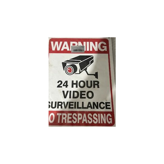 WARNING SIGNS 24 HOUR VIDEO SURVEILLANCE No Trespassing Sign Metal Qty 2 image {1}