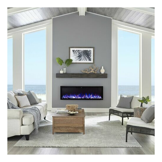 Sideline Elite Smart 60" WiFi-Enabled Recessed Electric Fireplace Alexa/Google  image {2}