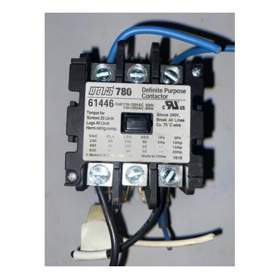 Mars Dp Contactor 3 Pole 40 Amp Coil 61446 image {1}
