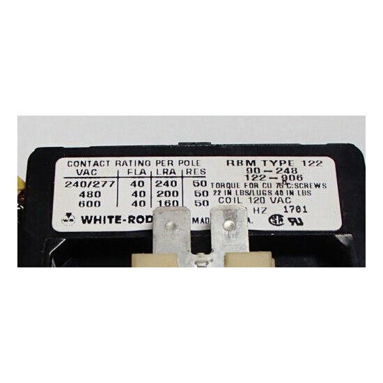 White Rodgers RBM 90-248 2-Pole Definite Purpose Contactor type 122 Used Cut Out image {2}