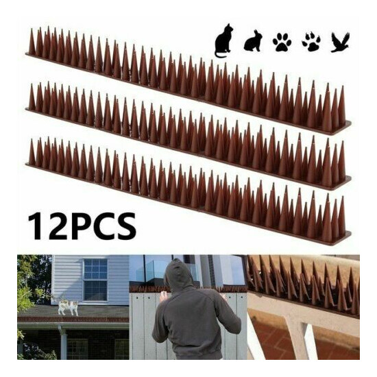 Fence Wall Spikes Security Intruder Repellent Anti theft Cat Climb bird 12Pcs image {1}