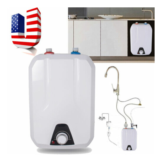 8L Lightweight Tankless Kitchen Electric Water Heater Household Hot Water 110V  image {1}