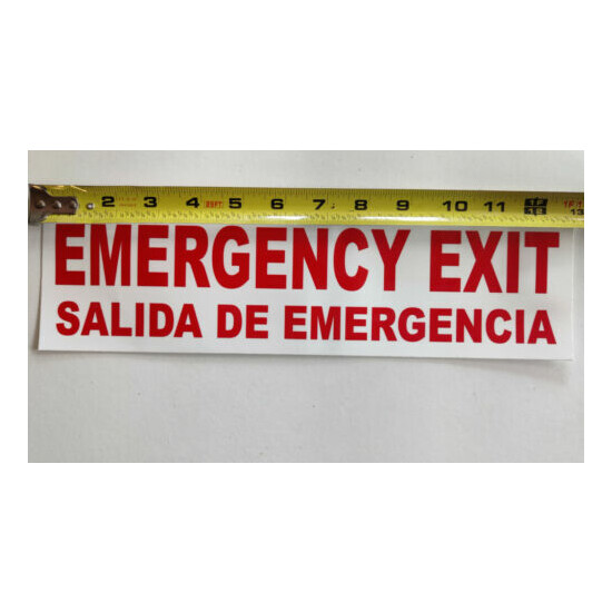 Emergency Exit / Salida de Emergencia 13" x 3-1/2'' Sticker RV Bus Camper Home image {3}