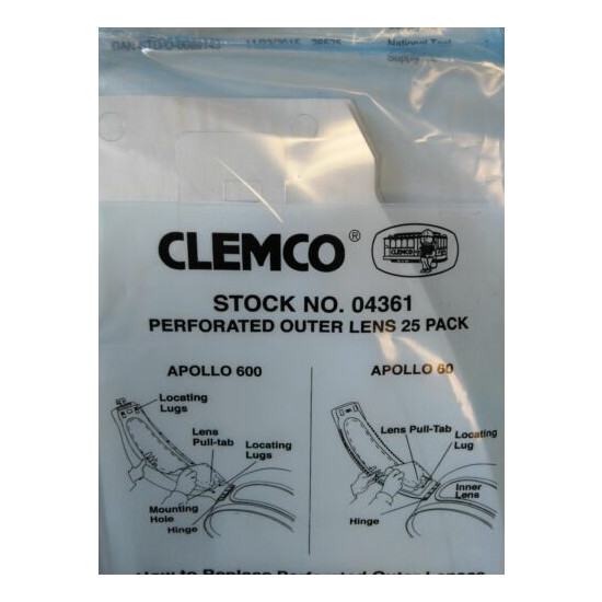Ten (10) packages of outer lens for the Clemco Apollo 60 or 600 respirator 04361 image {4}