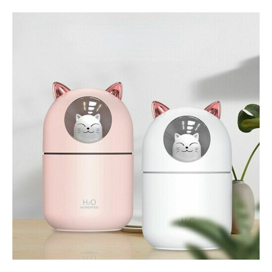 Humidifier Cat USB Office Bedroom Home Fragrance Aroma Air Purifier Mist Maker  image {1}
