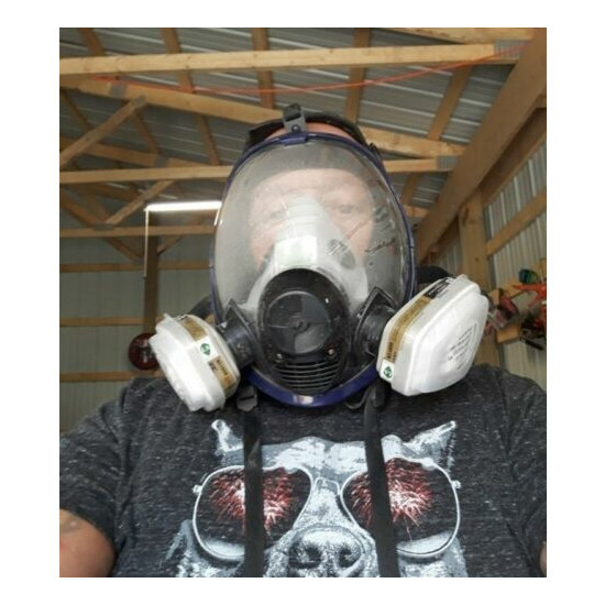 Full/Half Face Gas Mask Respirator Painting Spraying Safety Protection Facepiece image {18}