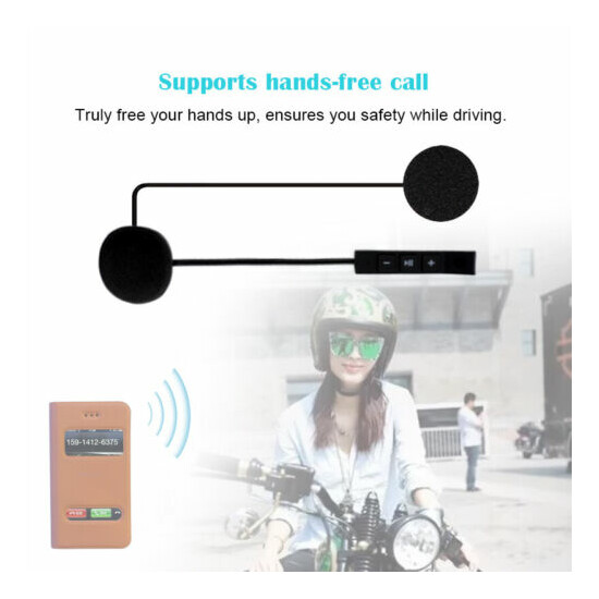 Rechargeable Motorcycle Helmet Wireless Bluetooth Headset Speaker Mic Motorbike image {7}