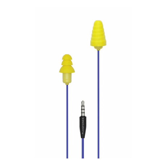 Plugfones Guardian, Earplugs with Audio, Earplug Headphones, 26 dB NRR, Yellow image {1}