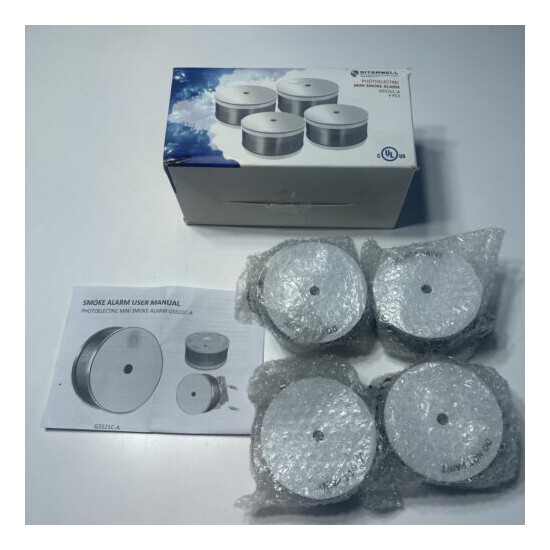 Pack of 4 Siterwell Photoelectric Mini Smoke Alarms GS521C-A 85dB image {1}
