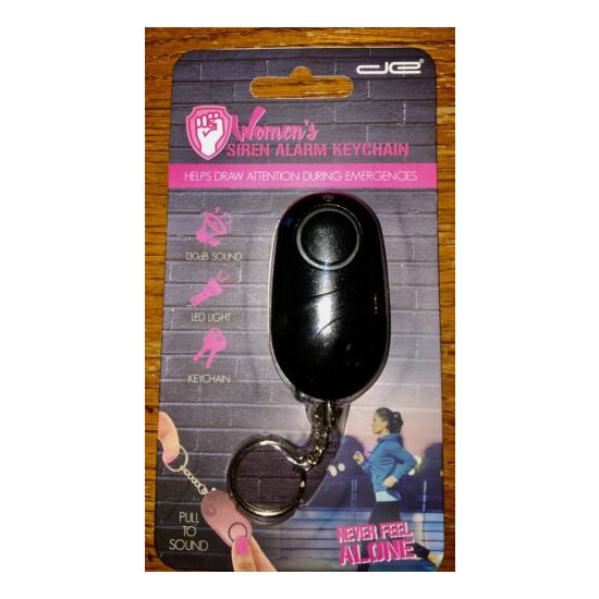 NEW Digital Energy Women’s Siren Alarm Keychain 130dB Sound, LED Light - Black image {1}