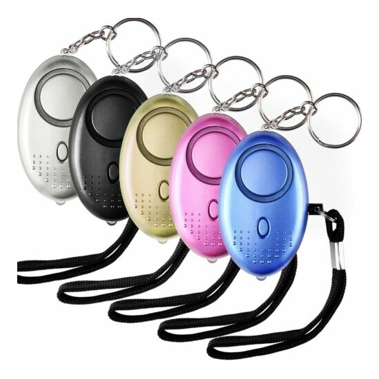 5 PCS Emergency Personal Alarm Keychain 140dB Safe Self-Defense with LED Light image {1}