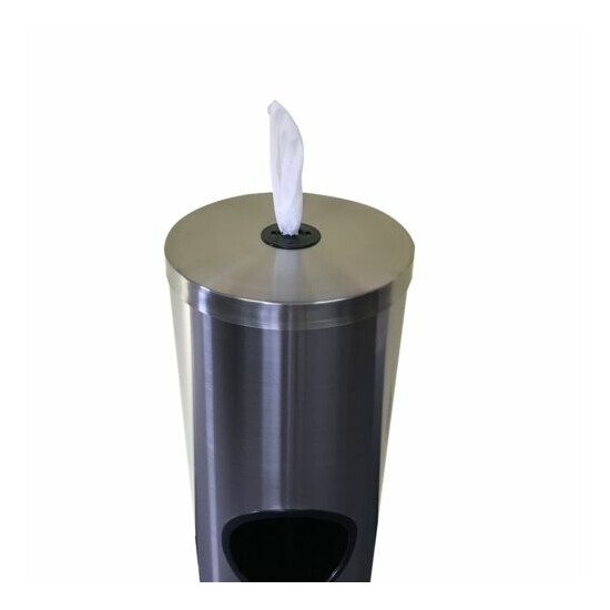 Stainless Steel Wipes Dispenser with Trash Can image {5}