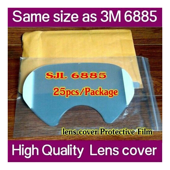 250pcs SJL 6885 protective film Same 3M 6885 LENS COVER for 6800 Respirator image {1}