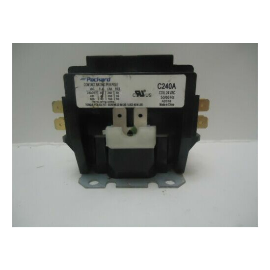 HVAC Definite Purpose Contactor Packard C240A Two 2 Pole 40 Amps Coil 24 VAC image {1}