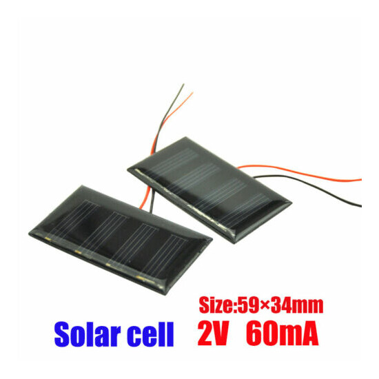 59x34mm Mini Solar Panel 2V 60mA Solar Cells Photovoltaic Panels For DIY Toy image {1}