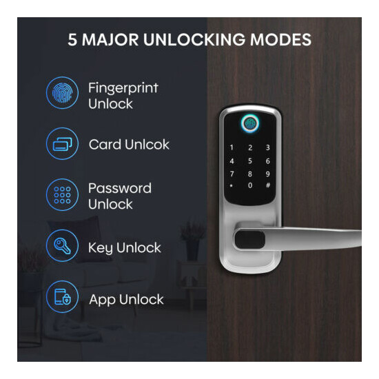Biometric Fingerprint Padlock Code Lock Smart APP Bluetooth Lock Door Keyless US image {3}