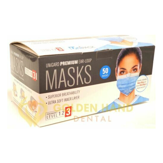 Premium 50 PCS Blue Color Face Mask Mouth & Nose Protector ASTM LEVEL 3  image {1}