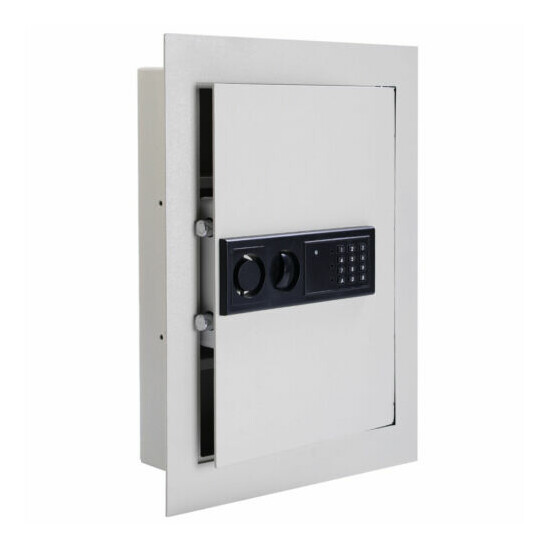 0.8CF Digital Flat Recessed Wall Safe Home Security Lock Gun Cash Box Office image {1}