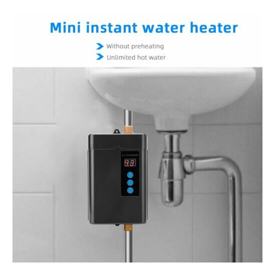 Remote Electric Instant Hot Tankless Water Heater Shower Kitchen Tap Faucet 3KW image {7}