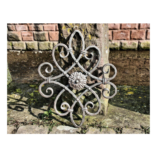 Uhrig ® NEW! Wrought Iron Fence Gate Window Grille Trellis Ornament Steel image {3}