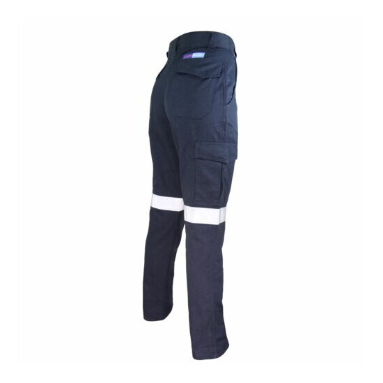 DNC Ladies Inherent FR PPE2 Midweight Navy Cargo Taped Pants ATPV8+ FR Loxy Tape image {1}