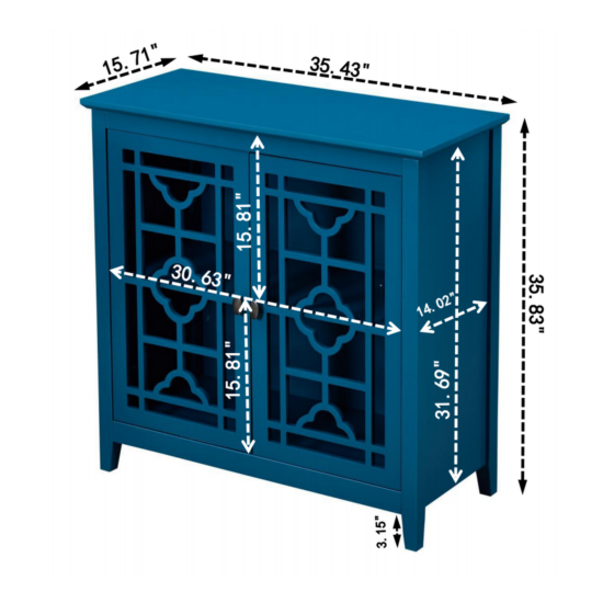Accent Storage Cabinet Wood Entryway Sideboard Table w/2 Doors &Adjustable Shelf image {3}