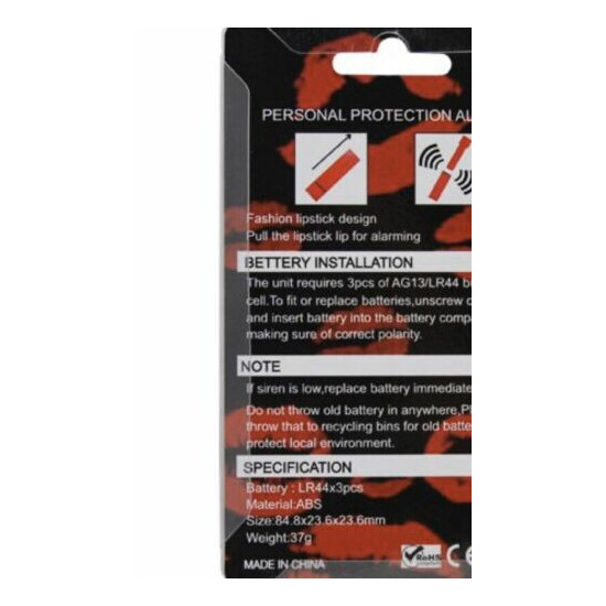 Lipstick Alarm 911 Anti-wolf Panic Button Self Defense Personal Safety Alert 120 image {2}
