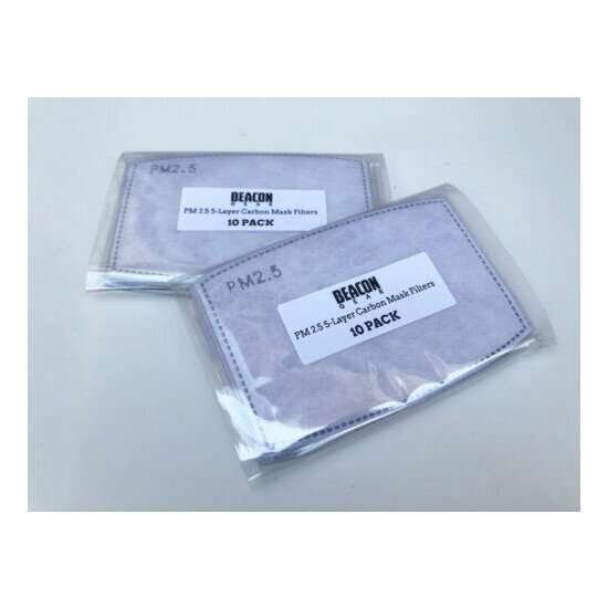 PM2.5 Face Mask Filters - 5 Layer Carbon Filters Replacement for Face Masks image {4}