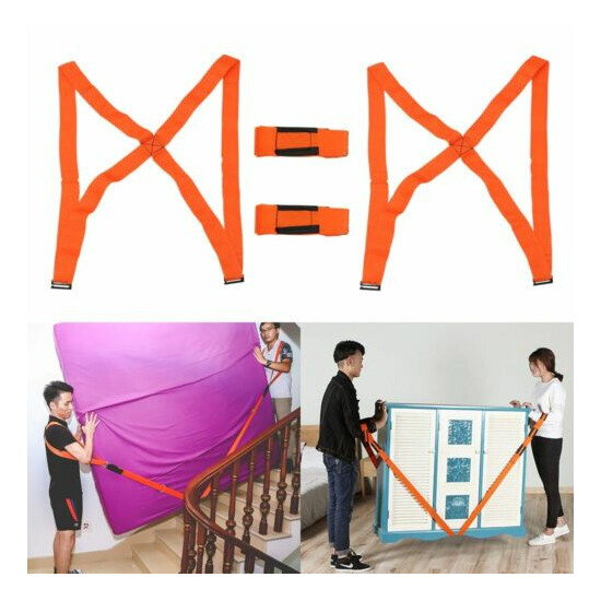 Furniture Moving Straps Transport Shoulder Belt Easy Carrying Rope Lifting 4pcs image {3}