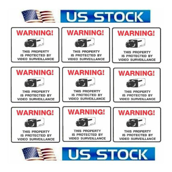SECURITY STICKERS FOR HOME SURVEILLANCE CAMERA MONITORING SYSTEMS HOUSE WINDOWS image {1}