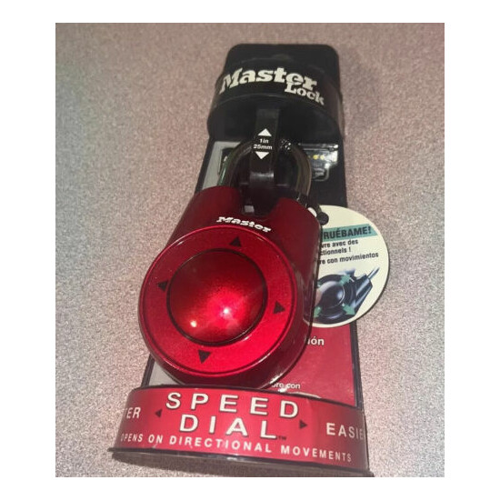 Red Master lock Speed Dial Combination Directional Movement Button . Easy Reset image {1}