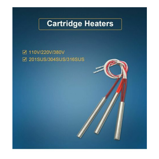 Electric Cartridge Heaters Stainless Steel Heating Tube 250W 300W 400W Wattage  image {5}