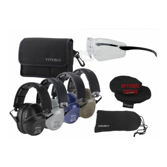 TITUS 2 Series Low Pro 34 NRR Ear Protection Safety Glasses Shooting Range PPE  image {8}