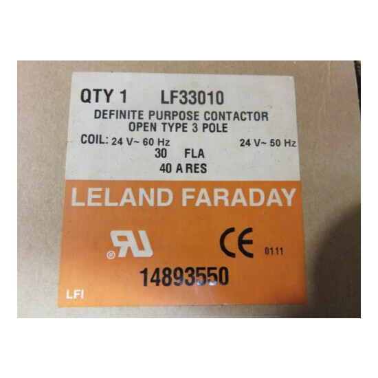3 POLE ELECTRICAL CONTACTOR- A/C PART 24 volt coil LELAND FARADAY PART #LF33010 image {4}
