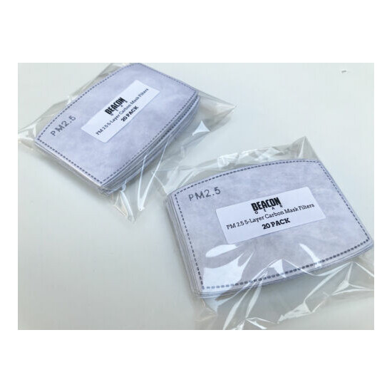 PM2.5 Face Mask Filters - 5 Layer Carbon Filters Replacement for Face Masks image {6}