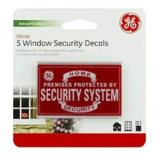 Jasco 36024 GE Decoy 5 Home Security Sign Decals, 1.8-in x 3-in  image {2}