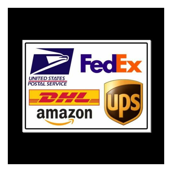 Package Delivery Instructions 5" x 7" Sign METAL usps fedex amazon ups MS023 image {1}