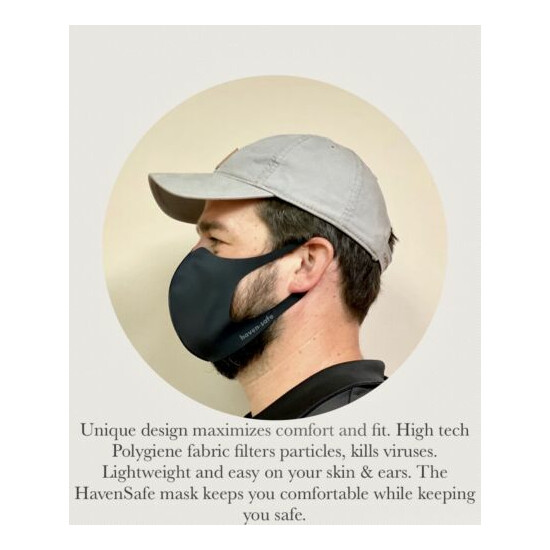Premium Fabric Face Masks, Polygiene, Lightweight, Reusable, Comfortable X-LARGE Thumb {3}