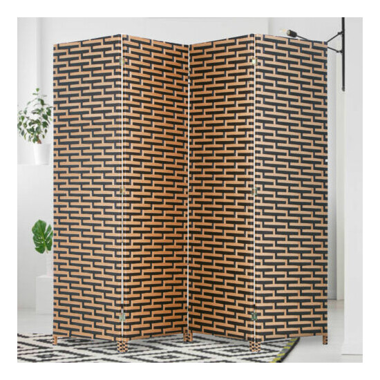 4 Panel Room Dividers Wall Privacy Screen Partitions Foldable Wood Screen Stack image {1}