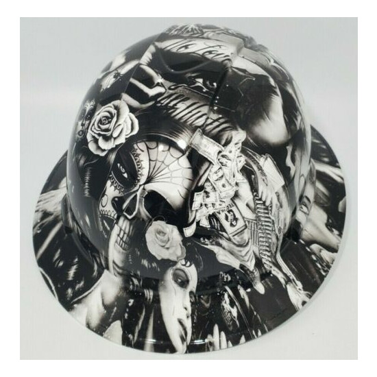 New Full Brim Hard Hat Custom Hydro Dipped DAY OF THE DEAD GIRLS. Free Shipping! image {1}