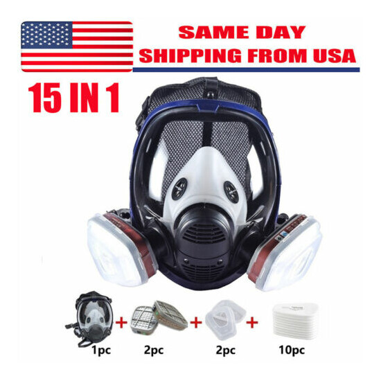 15 in 1 Gas Mask Respirator set For 6800 Facepiece Full Face For Spray Painting image {16}