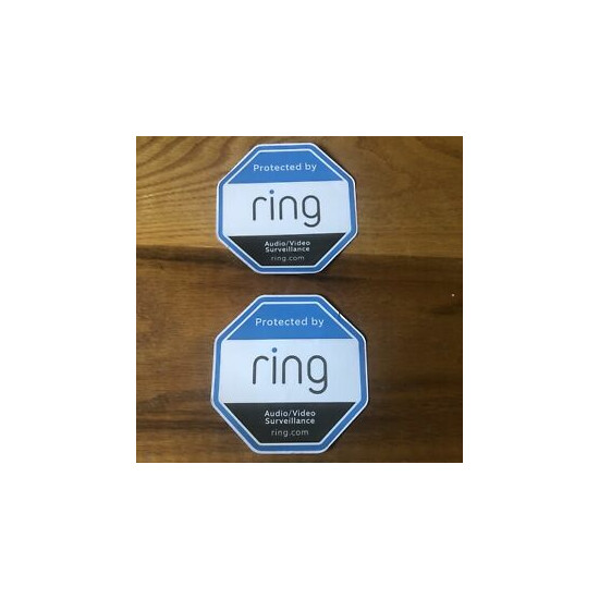 Lot of 2 Ring Doorbell Security Stickers Decals Double-Sided 4” image {1}