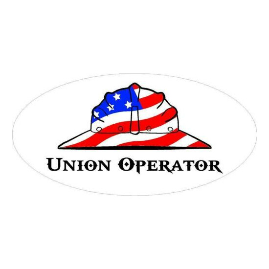 3 - Union Operator US Flag Hard Hat Oilfield Toolbox Helmet Sticker H291 image {1}