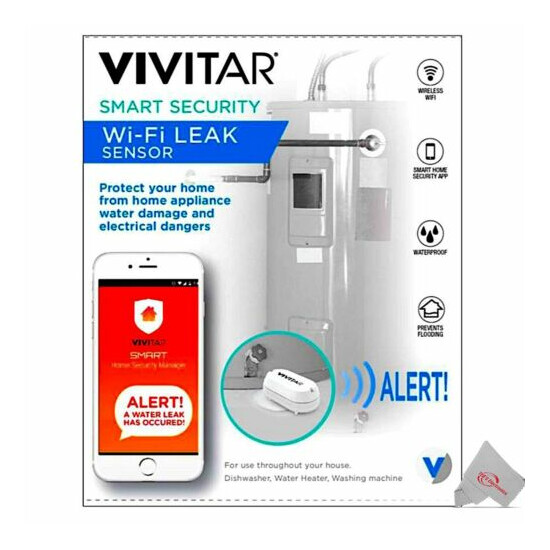 Vivitar WT12 Smart Home WiFi Leak Sensor works with IOS and Android - 5 Units image {5}